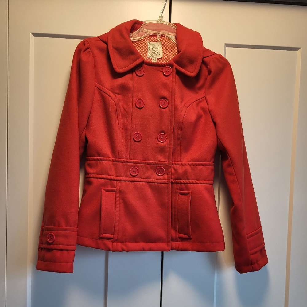 Stylish Women's Tulle Pea Coat